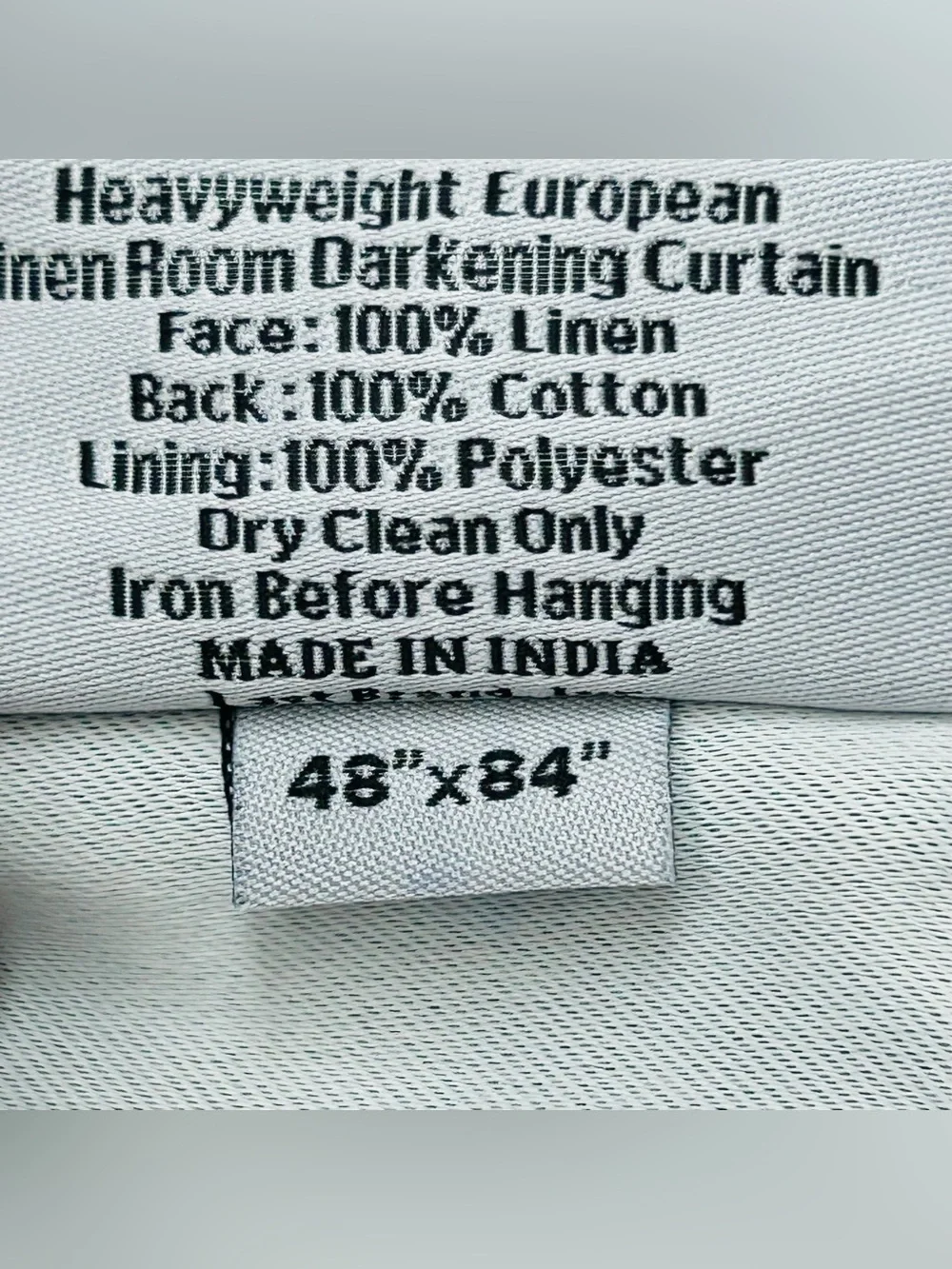 NWT QUINCE 2 48x84 Heavyweight European Linen Room Darkening Curtains Cloud 9217